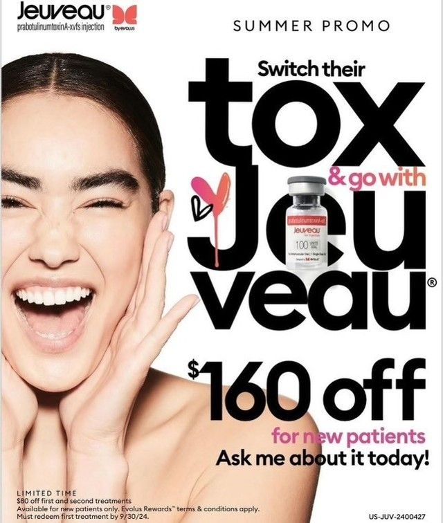 ✨ New to Jeuveau? Enjoy an exclusive offer at South Bay Plastic Surgeons! ✨⁠
⁠
First-time users can get $80 off their Jeuveau treatment through Evolus Rewards. Plus, come back in 3 months and receive an additional $80 off your next treatment! 🎉⁠
⁠
Don’t miss out on this fantastic opportunity to refresh your look with Jeuveau. Call us at 310-784-0670 to schedule your appointment today and start your journey to a more youthful you! 💉✨⁠
⁠
#Jeuveau #EvolusRewards #SouthBayPlasticSurgeons #SpecialOffer #BotoxAlternative #BeautyDeals #YouthfulSkin #PlasticSurgery #Skincare #ScheduleNow